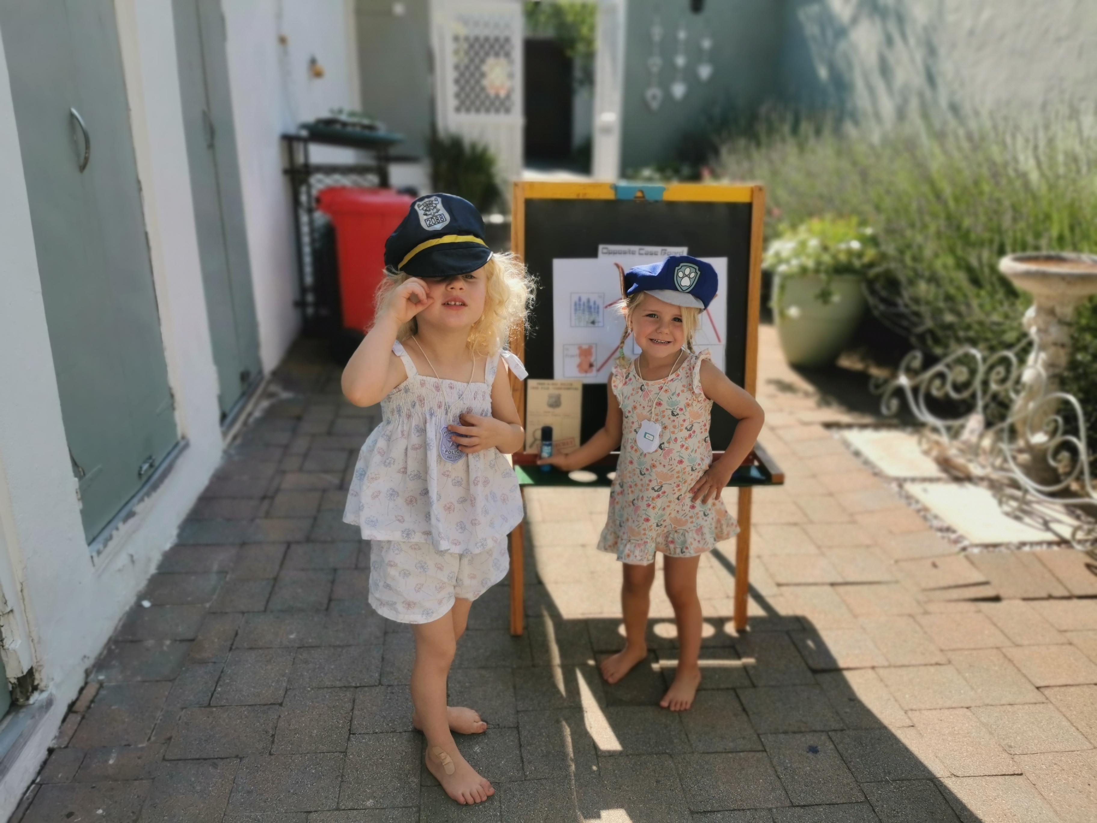 Police girls playing game